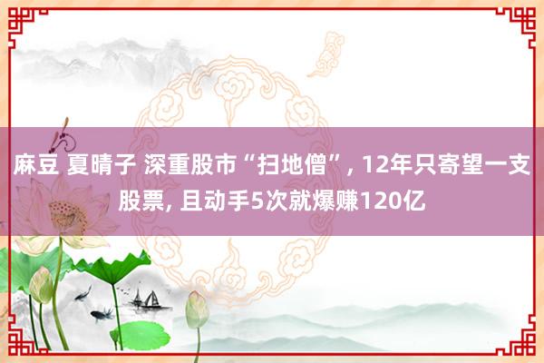 麻豆 夏晴子 深重股市“扫地僧”， 12年只寄望一支股票， 且动手5次就爆赚120亿