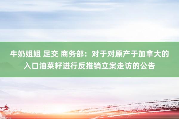 牛奶姐姐 足交 商务部：对于对原产于加拿大的入口油菜籽进行反推销立案走访的公告