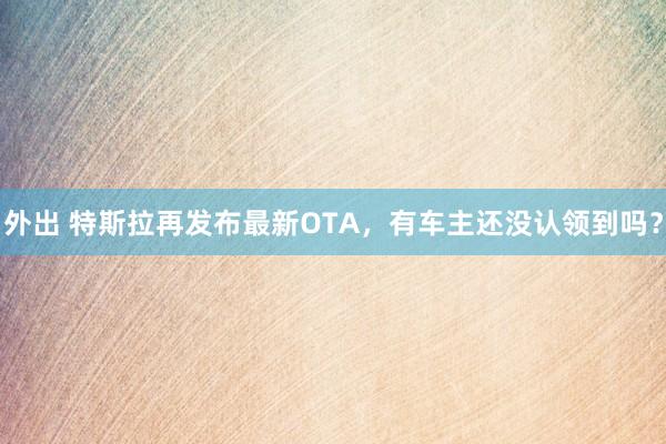 外出 特斯拉再发布最新OTA，有车主还没认领到吗？