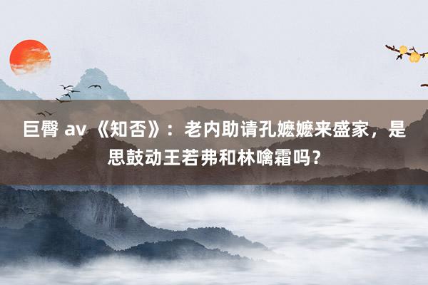 巨臀 av 《知否》：老内助请孔嬷嬷来盛家，是思鼓动王若弗和林噙霜吗？