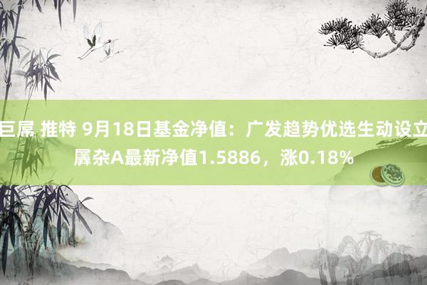 巨屌 推特 9月18日基金净值：广发趋势优选生动设立羼杂A最新净值1.5886，涨0.18%