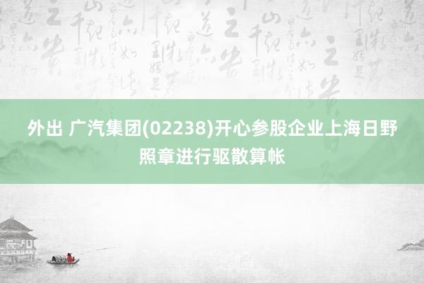 外出 广汽集团(02238)开心参股企业上海日野照章进行驱散算帐