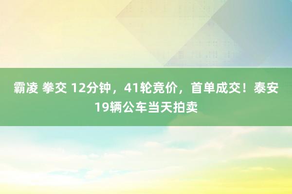 霸凌 拳交 12分钟，41轮竞价，首单成交！泰安19辆公车当天拍卖