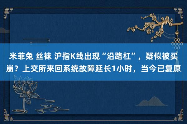 米菲兔 丝袜 沪指K线出现“沿路杠”，疑似被买崩？上交所来回系统故障延长1小时，当今已复原