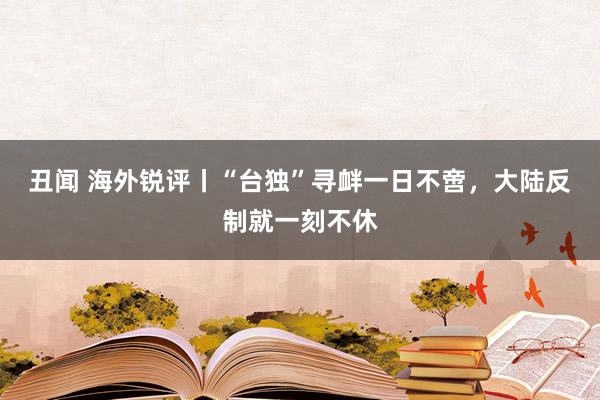 丑闻 海外锐评丨“台独”寻衅一日不啻，大陆反制就一刻不休