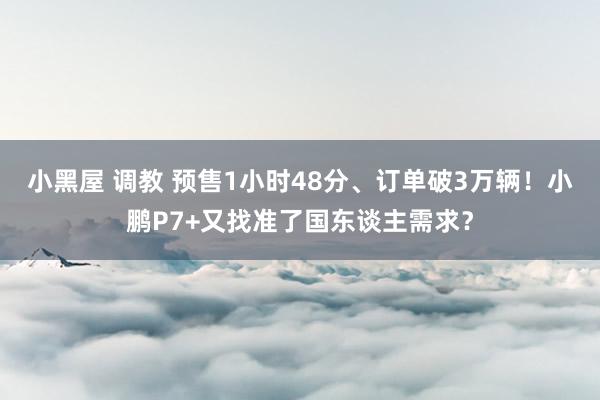 小黑屋 调教 预售1小时48分、订单破3万辆！小鹏P7+又找准了国东谈主需求？