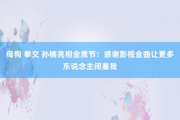 母狗 拳交 孙楠亮相金鹰节：感谢影视金曲让更多东说念主闭塞我