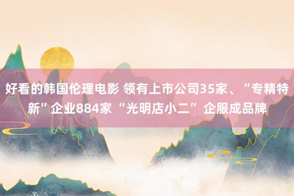 好看的韩国伦理电影 领有上市公司35家、“专精特新”企业884家 “光明店小二” 企服成品牌