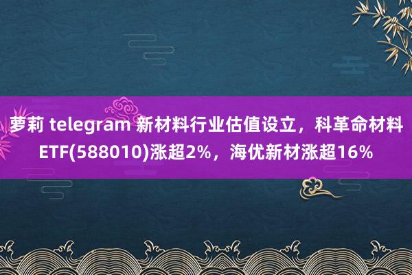 萝莉 telegram 新材料行业估值设立，科革命材料ETF(588010)涨超2%，海优新材涨超16%