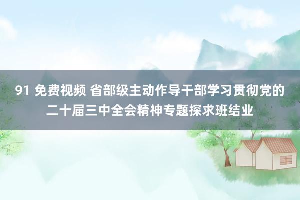 91 免费视频 省部级主动作导干部学习贯彻党的二十届三中全会精神专题探求班结业