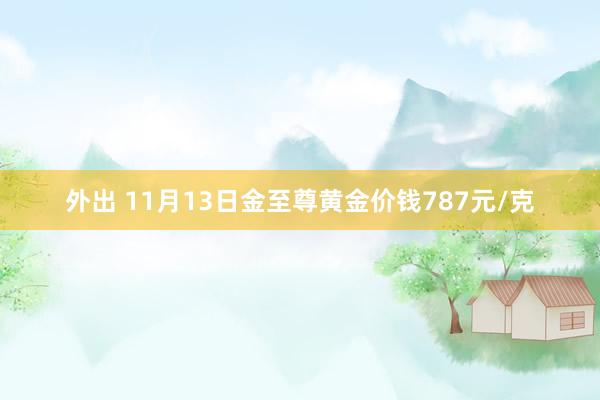 外出 11月13日金至尊黄金价钱787元/克