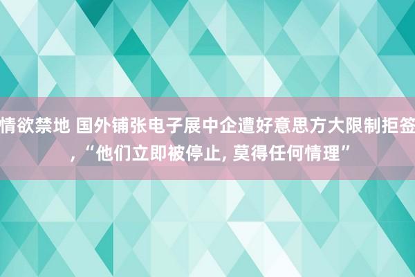 情欲禁地 国外铺张电子展中企遭好意思方大限制拒签 , “他们立即被停止, 莫得任何情理”