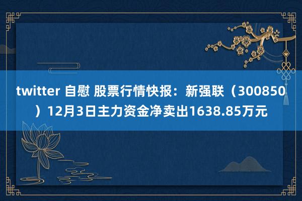 twitter 自慰 股票行情快报：新强联（300850）12月3日主力资金净卖出1638.85万元