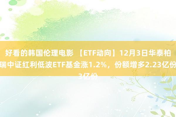 好看的韩国伦理电影 【ETF动向】12月3日华泰柏瑞中证红利低波ETF基金涨1.2%，份额增多2.23亿份