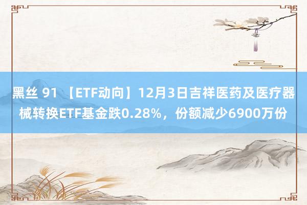 黑丝 91 【ETF动向】12月3日吉祥医药及医疗器械转换ETF基金跌0.28%，份额减少6900万份