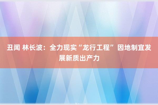 丑闻 林长波：全力现实“龙行工程” 因地制宜发展新质出产力