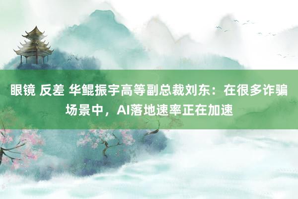 眼镜 反差 华鲲振宇高等副总裁刘东：在很多诈骗场景中，AI落地速率正在加速