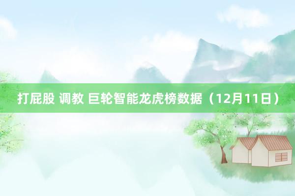 打屁股 调教 巨轮智能龙虎榜数据（12月11日）