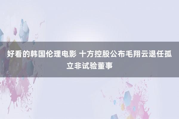 好看的韩国伦理电影 十方控股公布毛翔云退任孤立非试验董事