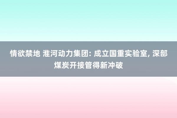 情欲禁地 淮河动力集团: 成立国重实验室, 深部煤炭开接管得新冲破