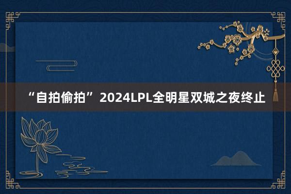 “自拍偷拍” 2024LPL全明星双城之夜终止