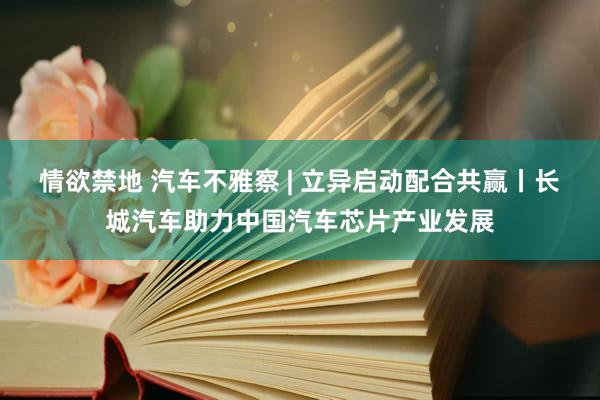 情欲禁地 汽车不雅察 | 立异启动配合共赢丨长城汽车助力中国汽车芯片产业发展