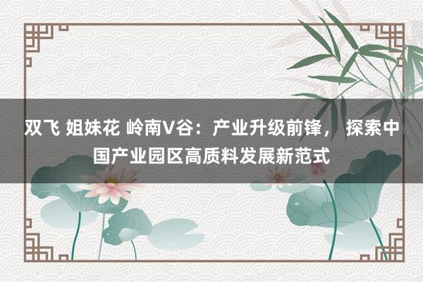 双飞 姐妹花 岭南V谷：产业升级前锋， 探索中国产业园区高质料发展新范式